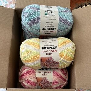 Bernat Sport Ombre Twist Yarn bundle